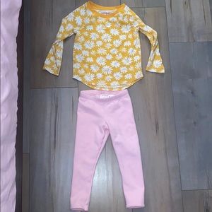 babygirl long sleeve & leggings outfit - 3t